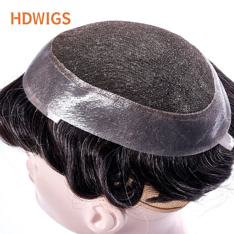 Men's Capillary Prothesis 8x10 Lace PU Indian Human Hair Wig for Man Australia Toupee Hairpiece Natural Hair System Unit Black