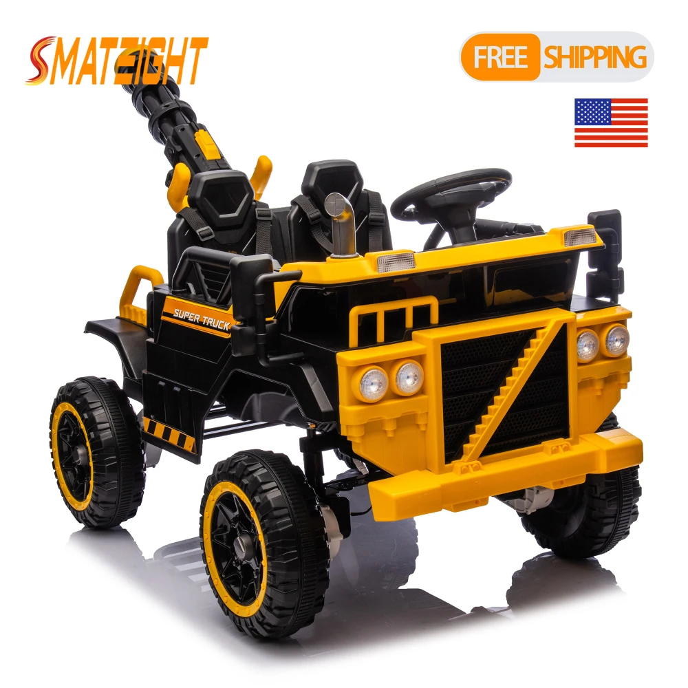 四輪駆動の子供用電動乗用車、広々とした3人乗り、強力な親御さん用リモコン、LEDライト、3段階速度調整可能、3歳以上対象