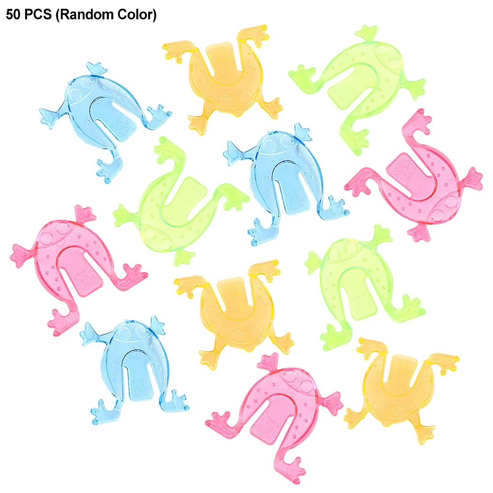 50pcs Random Color School Children Hopper Kids Jumping Frog Toy Birthday Finger Game Mini Transparent Cute Gift Desktop