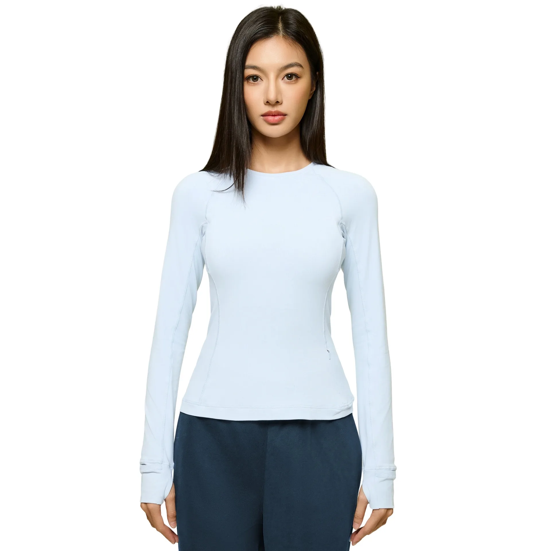 Lemon Women Long Sleeve Yoga Shirt Solid Color Slim Fit Running T-Shirt Breathable Quick Dry Gym Top Female Workout Clothes