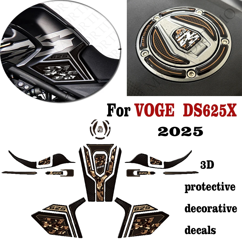 

For VOGE DS625X DS625 X DS 625X Adventure Tank Pad Gas Fuel Oil Protector Stickers Decals Fairing Fender Handguard 625 DSX 2025