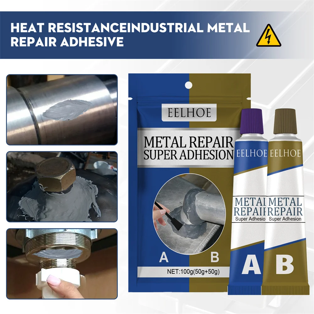AB Casting Glue Metal Cast Iron Repairing Adhesive Magic Repair AB Glue Heat Resistance Cold Weld Metal Repair Adhesive Agent