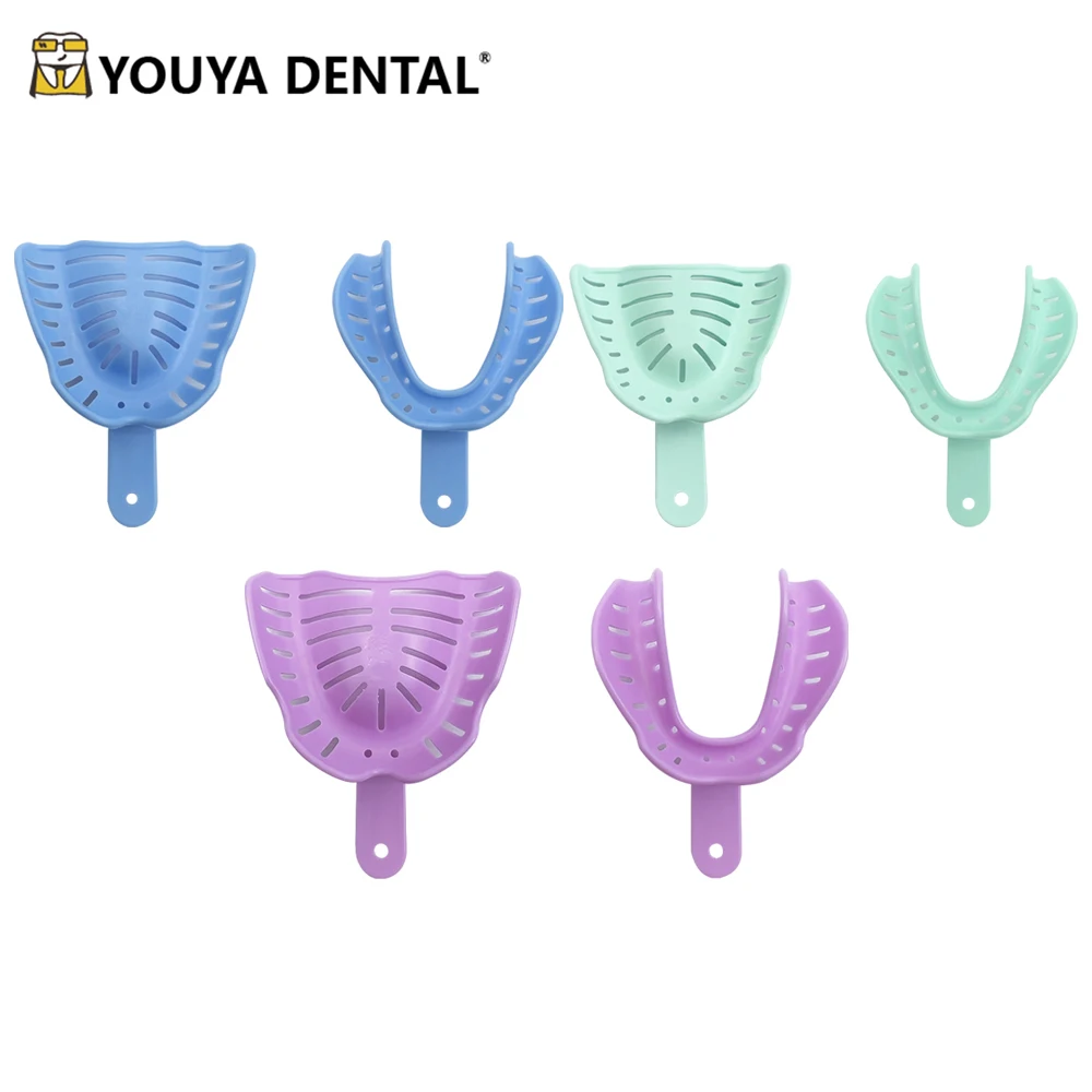 6Pcs/pack Colorful Disposable Plastic Dental Impression Trays Dentistry Materials Oral Hygiene Clinic Dentist Product