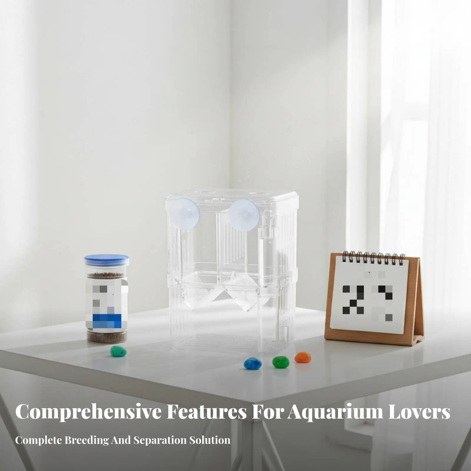 

Aquatic Fry Separation Box Removable Divider Aquatic Breeding Box Buoyant Fry Hatchery Suction Holder Mount Guppy Breeding