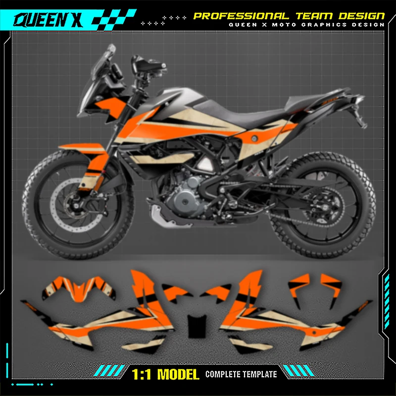 

Queen X MOTOR Graphics Decals Stickers Kits For KTM ADV390 2020 2021 2022 Adventure Motorcycle Accessories Numer Name Custom 004