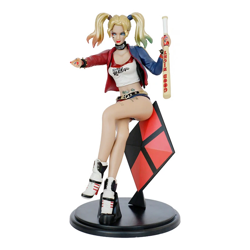 11cm Suicide Squad Harley Quinn Action Figure Harleen Figurine War Damaged Police Car Collection PVC Ornaments Model Toys Gifts