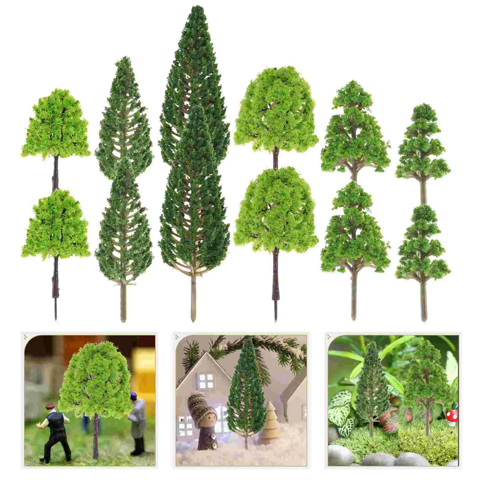 

30 Pcs Faux Plant Micro Landscape Simulation Tree Mini Scene Layout Model Artificial Greenery Prop Ornament Fake