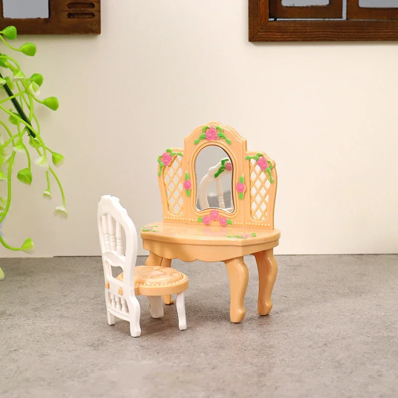 Modèle de meubles miniatures pour maison de poupée, ensemble de chambre 1:12 avec armoire et commode, accessoire de jouet de décoration amusant