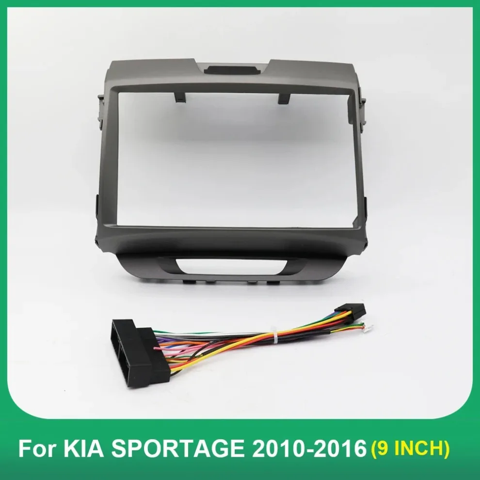 

Рамка автомобильного радио 9-дюймовая лицевая панель для KIA SPORTAGE 2010-2016, стереоплеер, панель, монтажный комплект, двойной Din, GPS, DVD, рамка