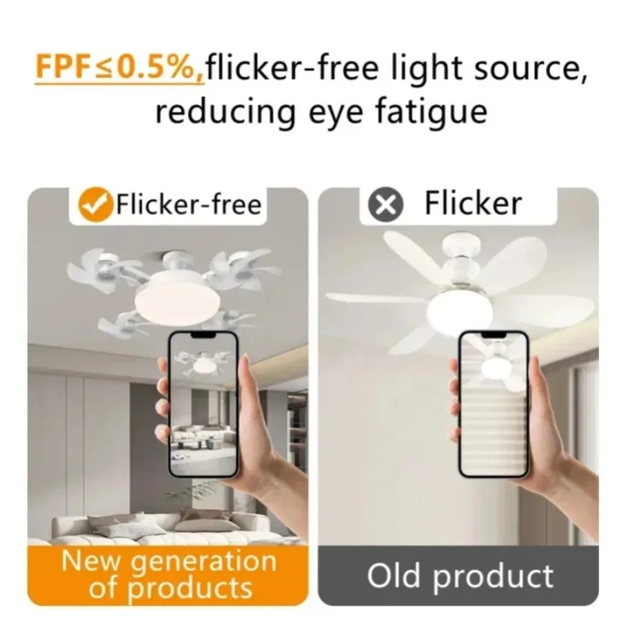3/4 Heads Drone Style 3-in-1 Ceiling Fan Light AC85-265V 3 Color Dimmable E27 E14 B22 GU10 Head with Remote Control for Bedroom - view 3