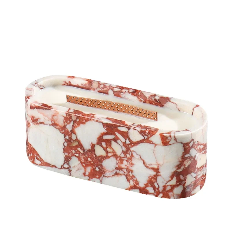 

Modern light luxury natural marble candle holder creative candle cup model room bedroom decoration, ornament