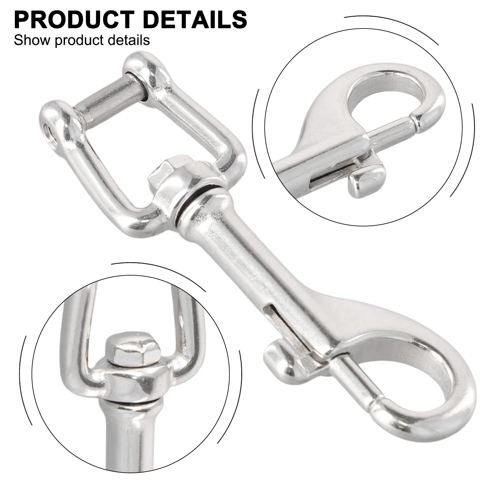 สแตนเลสสตีลกุญแจมือ Bolt Snap Hook สําหรับเรือยอชท์ดําน้ําเรือ Heavy Duty Swivel Shackle Eye Bolt อุปกรณ์ดําน้ํา