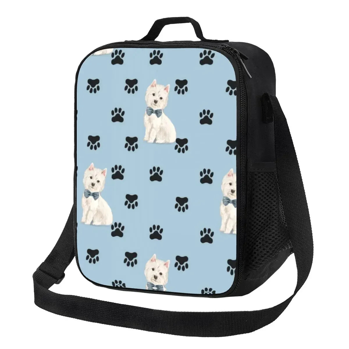 Cute West Highland White Terrier Dog Paw Resuable Lunch Boxes Waterproof Westie Puppy Thermal Cooler Food Insulated Lunch