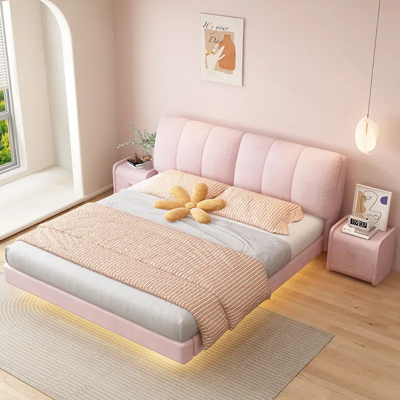 

Minimalist Design Double Bed Frame European Unique Japanese Pliable Double Bed Storage Wooden Cama Queen Size Furniture For Home