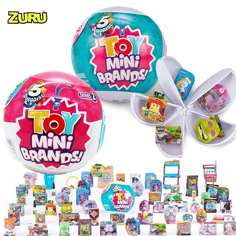 Original 5 Surprise Supermarket Shopping Zuru 5Times Mini Brand Disassembly Toy Ball Dinosaur Assembled Model Boy Toys Gifts