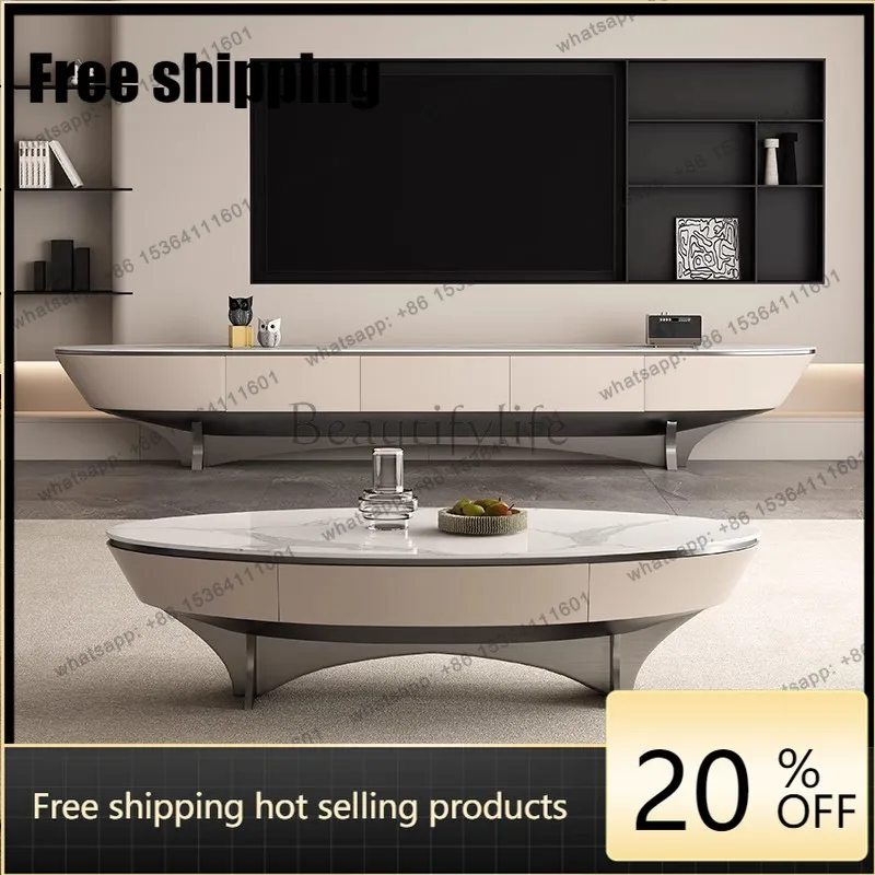 XX Round Unique Tv Stands Premium Design Storage Drawers Tv Cabinet Modern Italian Trendy Mueble Tv Salon Living Room Furniture