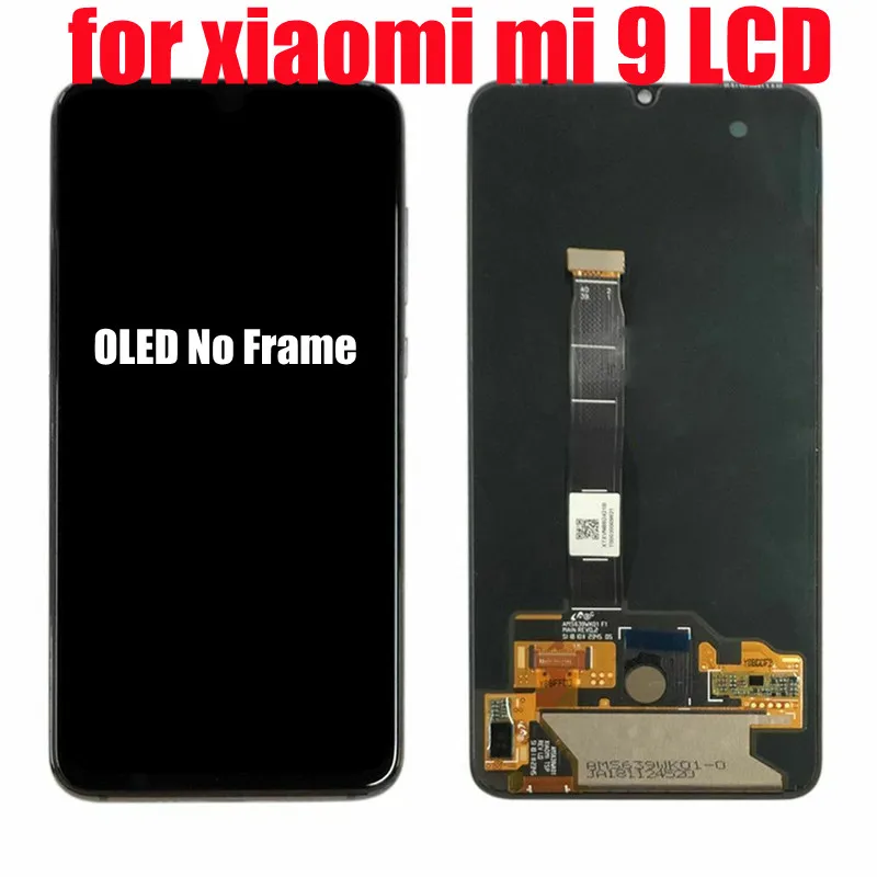 For Xiaomi 9 mobile phone LCD screen, MI 9 LCD screen replacement, for Xiaomi 9 LCD screen Support fingerprint