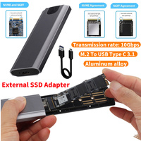 M.2 To USB Type C 3.1 External SSD Adapter 10Gbps NVME/NGFF Dual Protocol SSD Enclosure Tool-Free M/B/(B+M) Key Supoort for SSD
