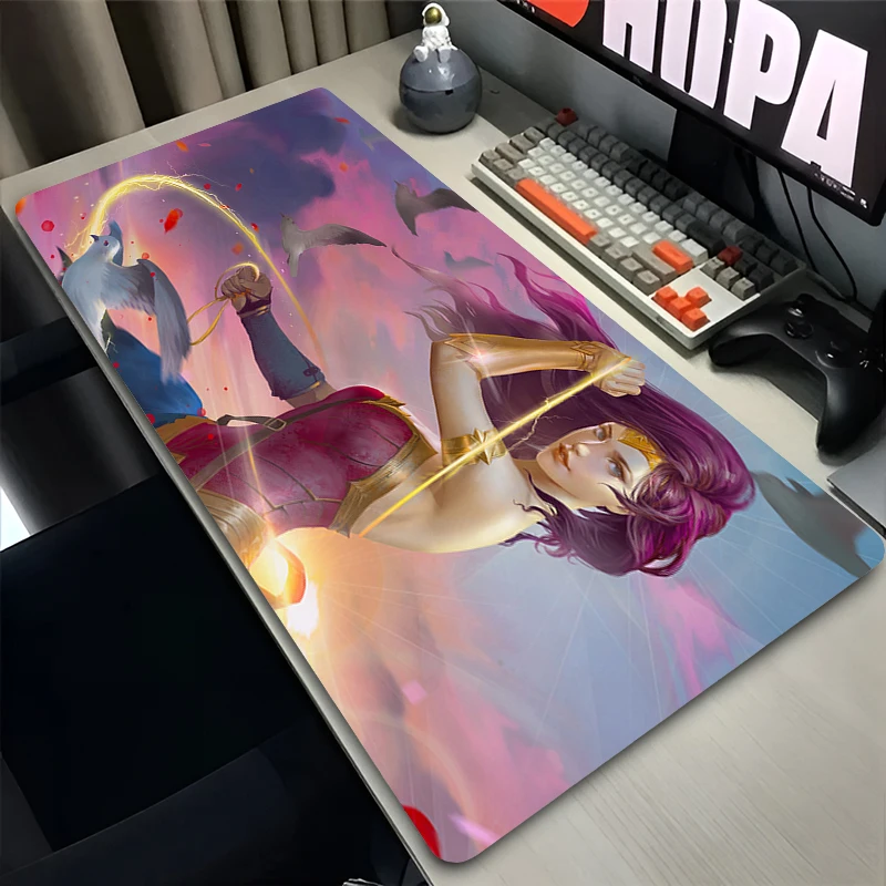 XXL Gaming Accessories Large Mousepad Wonder Woman Anime Table Carpet Laptop Pc Gamer Cabinet Keyboard Desk Mat Office Mouse Pad