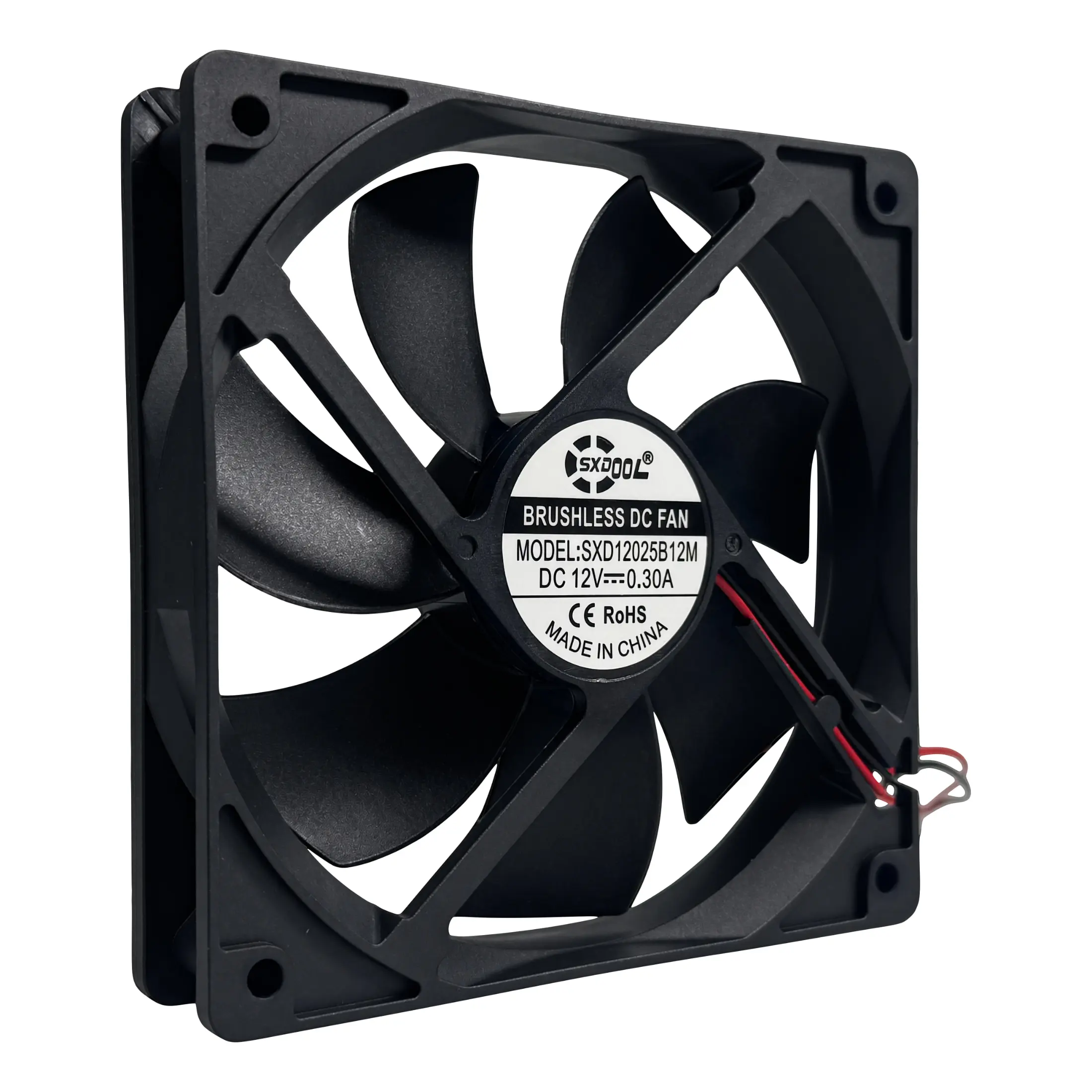 SXDOOL 12025 12V DC Cooling Fan 120x120x25mm Dual Ball Bearing 79 CFM 2 Pin 350mm Lead 2400RPM