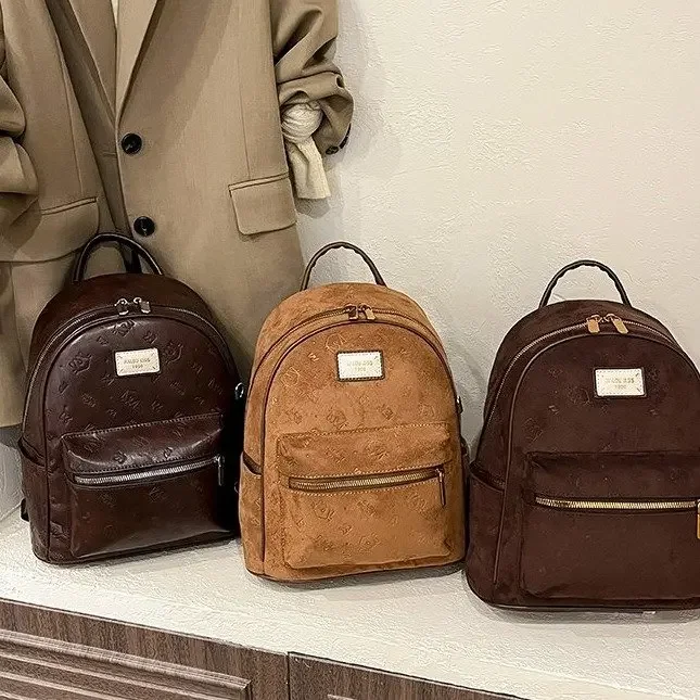 

2026 New Light Luxury Retro Printed Women's Backpack Korean Tote Bag Daily Versatile Commuter Travel Bag