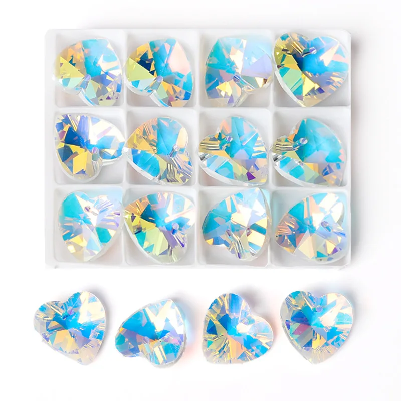 AB Color Crystal Pendants Shiny Charms Loose Beads for Necklace Bracelet Earring DIY Crafting Jewelry Accessory Making Supplies