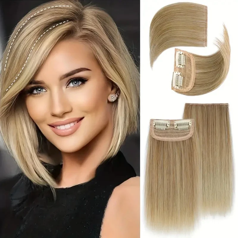 

Hair extensions are invisible and seamless, covering the hair roots and both sides of the top of the head