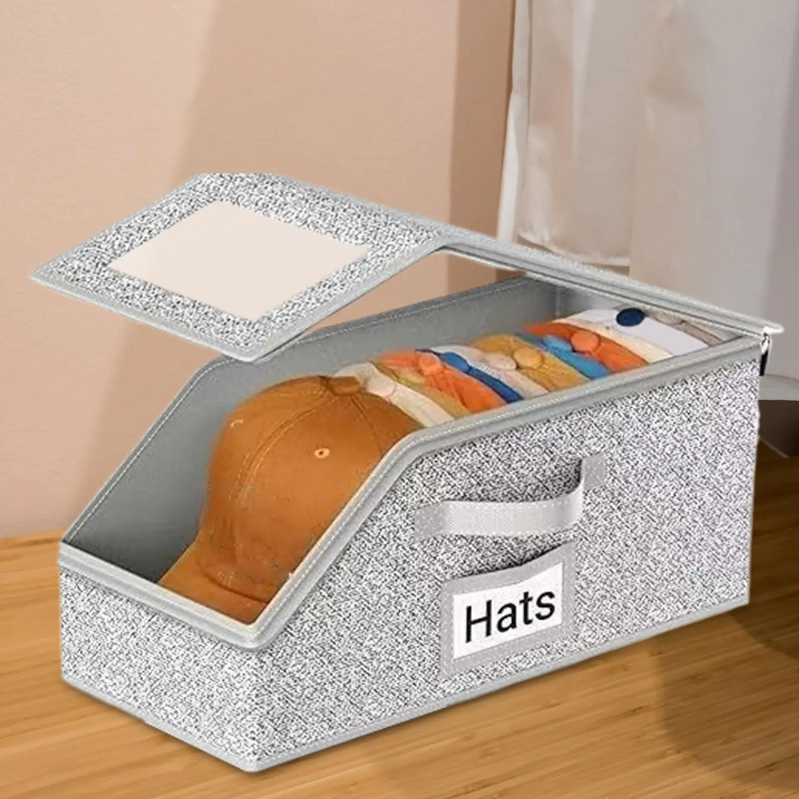 Hat Organizer for Baseball Caps Headwear Display Storage Holds up to 24 Caps Stackable Hat Holder Container for Closet Entryway