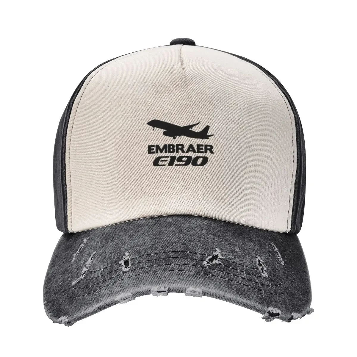 Embraer E190 Silhouette Print (Black) Baseball Cap Big Size Hat fishing hat Anime Women's Golf Wear Men's