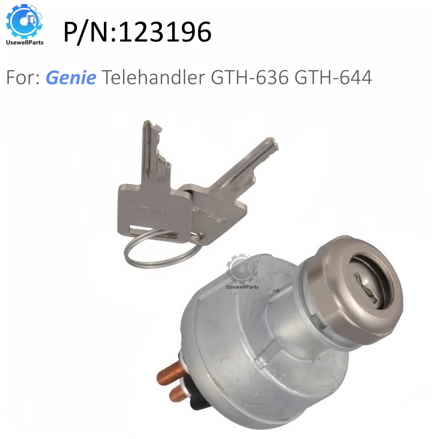 UsewellParts 123196 123196GT Ignition Switch Key Kit Used For Genie Telehandler GTH-636 GTH-644 GTH-844 GTH-1048