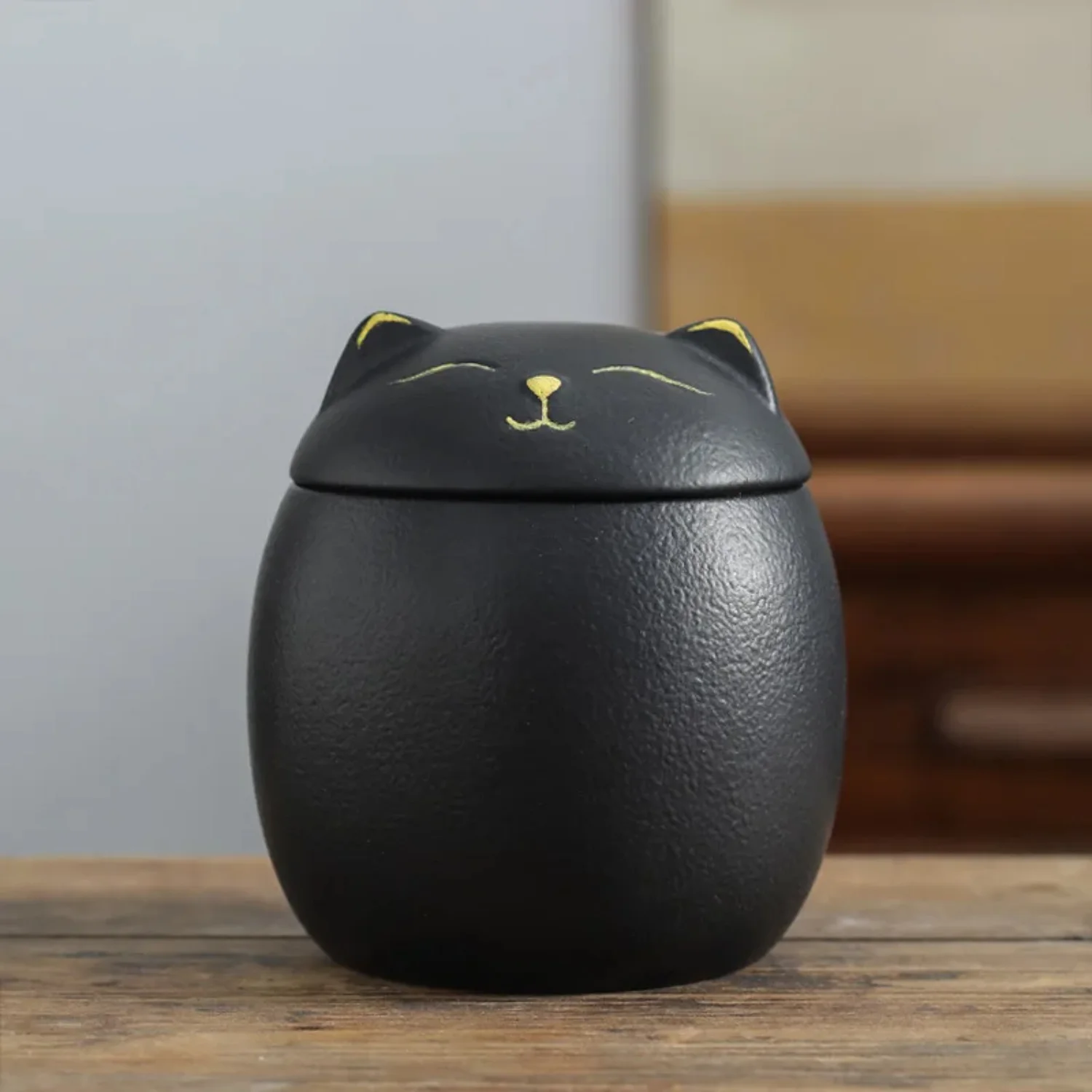 

Urn Pet Ashes- Cat Shape Memorial Cremation Urns-Handcrafted Black Decorative Urns Funeral，Cat urn，Dog urn