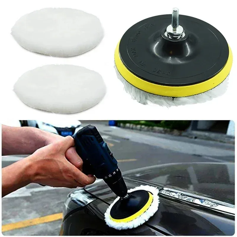 5PCS 3/4/5/inch Polishing Kit Polishing Pad Car Waxing Sponge Disk Wool Wheel Auto Paint Care Polisher Pads Gadget Accessories