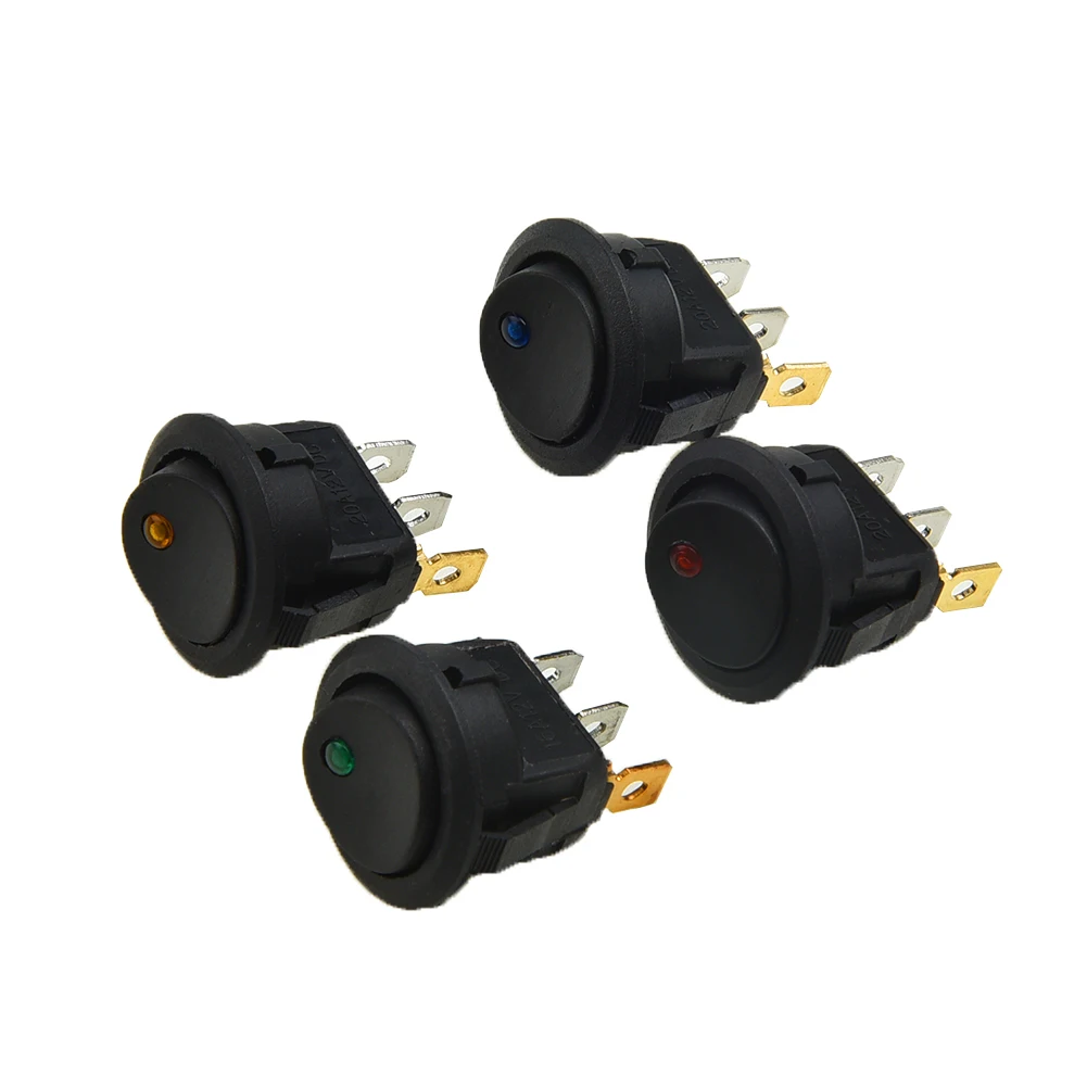 Effortless Installation of High Quality 4Pcs DC12V Waterproof ONOFF Car Round Rocker Dot LED Light Toggle Switches