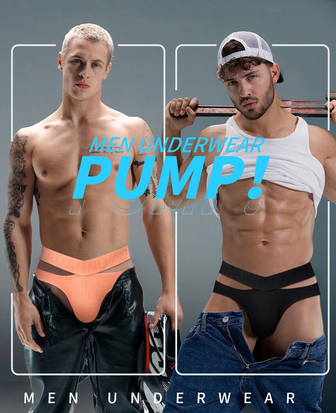 Men‘s Briefs V-Shaped Double Waistbands High-Cut Ribbed Cotton U-Contoured Pouch Lifting Fitness Underwear