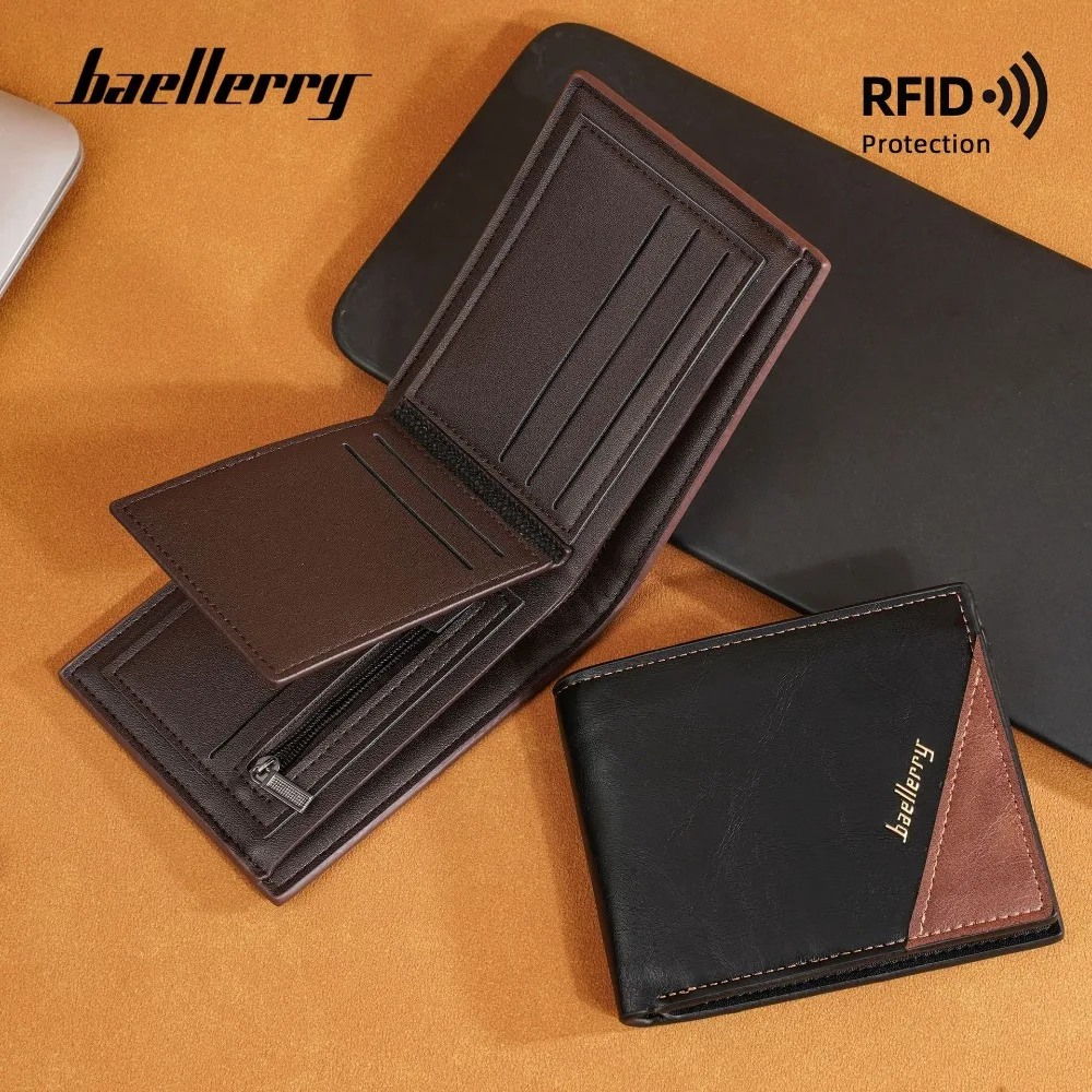 2025 محفظة جديدة للرجال لينة بولي Leather جلد ذكر قصير بسيط ضوء المال كليب Vintage محفظة الأعمال للطلاب الشباب حامل بطاقة الهوية