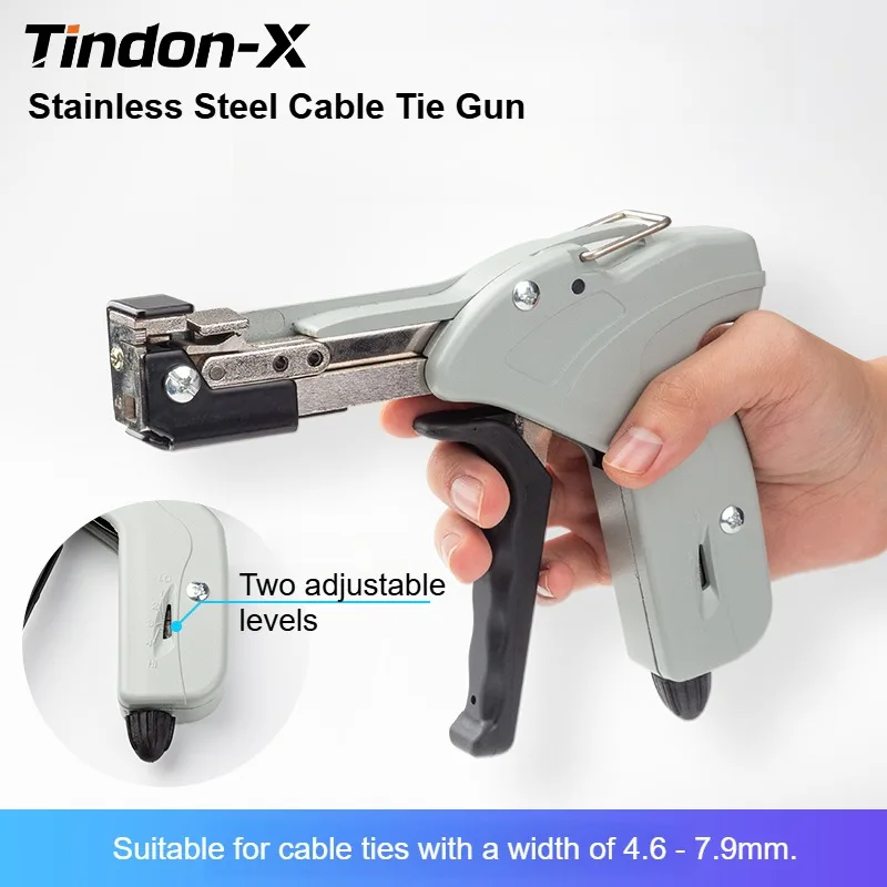 مسدس ربط كابل من الفولاذ المقاوم للصدأ ذاتي القفل-أداة تعبئة بحرية أوتوماتيكية مع شداد وكماشة ربط كابل للتثبيت #1