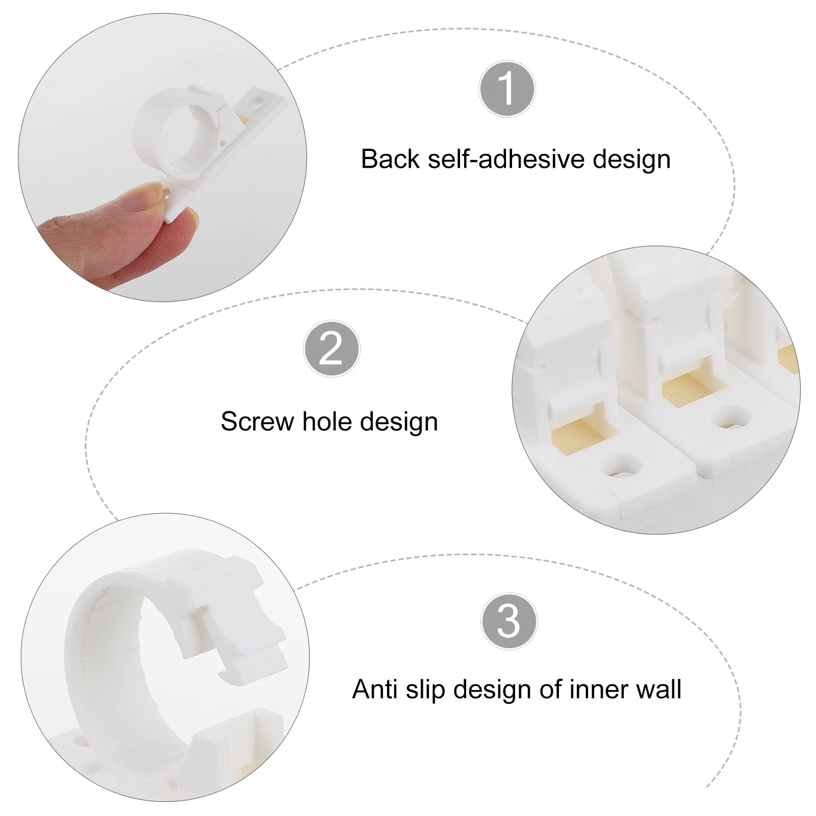

Plastic Cable Clips Self Adhesive Cord Organizers for Tidy Home Desktop Wire Management