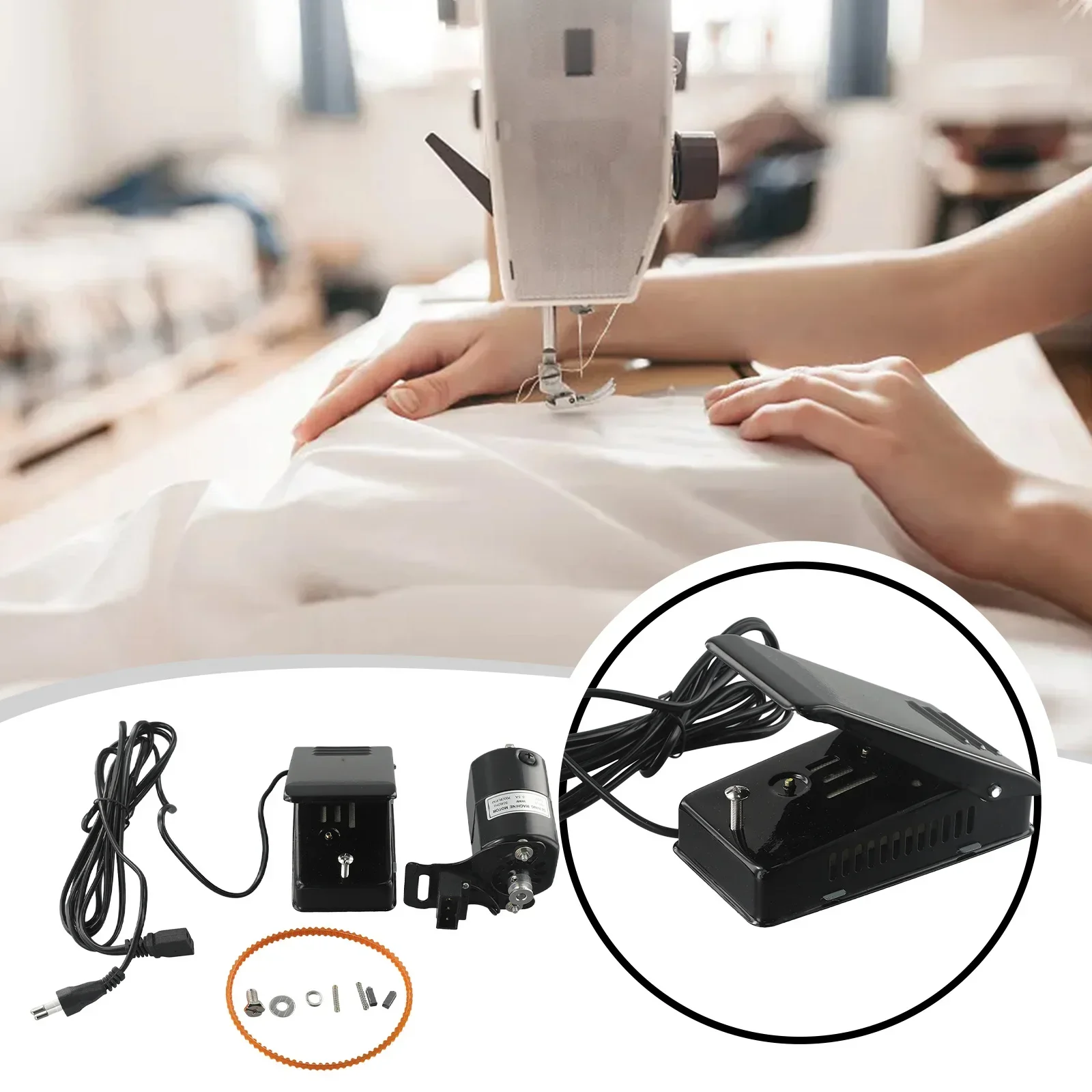 DIY Apparel Sewing Supplies Domestic Household Sewing Machine Motor Aluminum Alloy+Plastic With Foot Pedal Controller 220V 100W