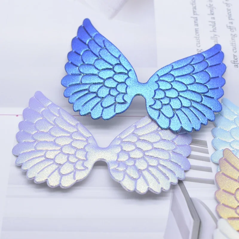 6Pcs/set 108*80mm Shiny Angel Wing Appliques Sided Home Decor Fairy Wing Patches DIY Bag Clothes Headwear Bow Tie Accessories