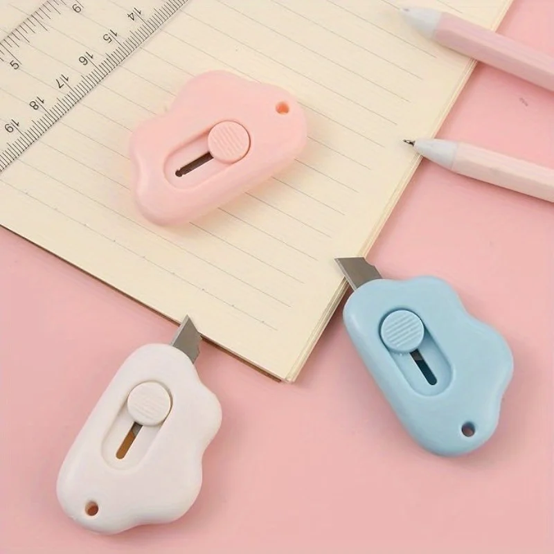 لطيف القط باو سحابة سكّين متعدّد الاستخدامات جيب صغير الحجم الحرفية التفاف صندوق ظرف ورقي القاطع رسالة فتاحة طالب الفن لوازم #3