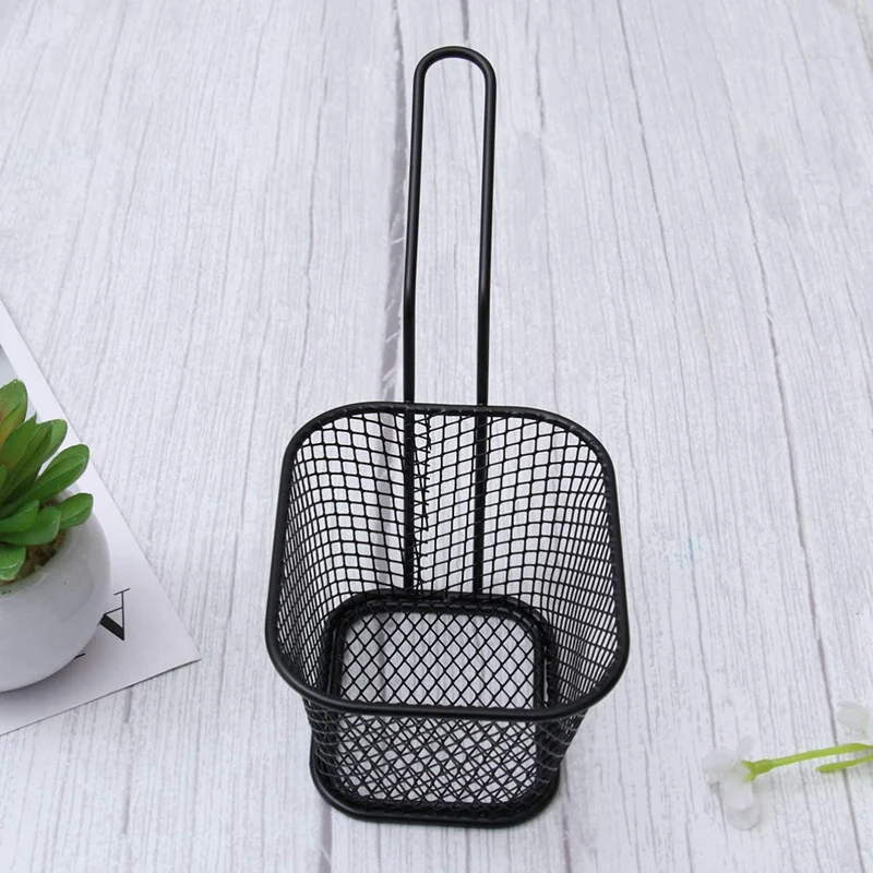 Mini Square Fry Baskets Stainless Steel French Fries Mesh Fryer Serving Basket Holder Metal Frying Strainer