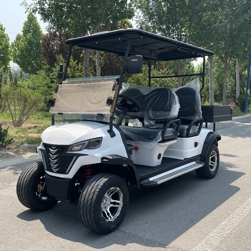 High Quality 4 Wheel 5000W 4 6 Seater Full Suspension Chopper Electric Golf Cart Solar Automatic Power Generation System