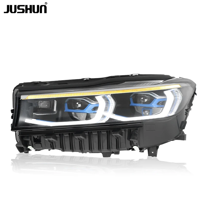 JUSHUN Headlight Assembly for BMW 7 Series G12 2016-2018 New Blue Frame LED Lens Daytime Running Light Steering Light