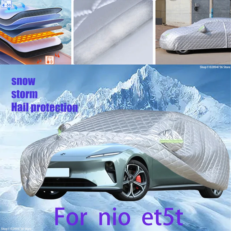 

For nio et5t Outdoor Cotton Thickened Awning For Car Anti Hail Protection Snow Covers Sunshade Waterproof Dustproof