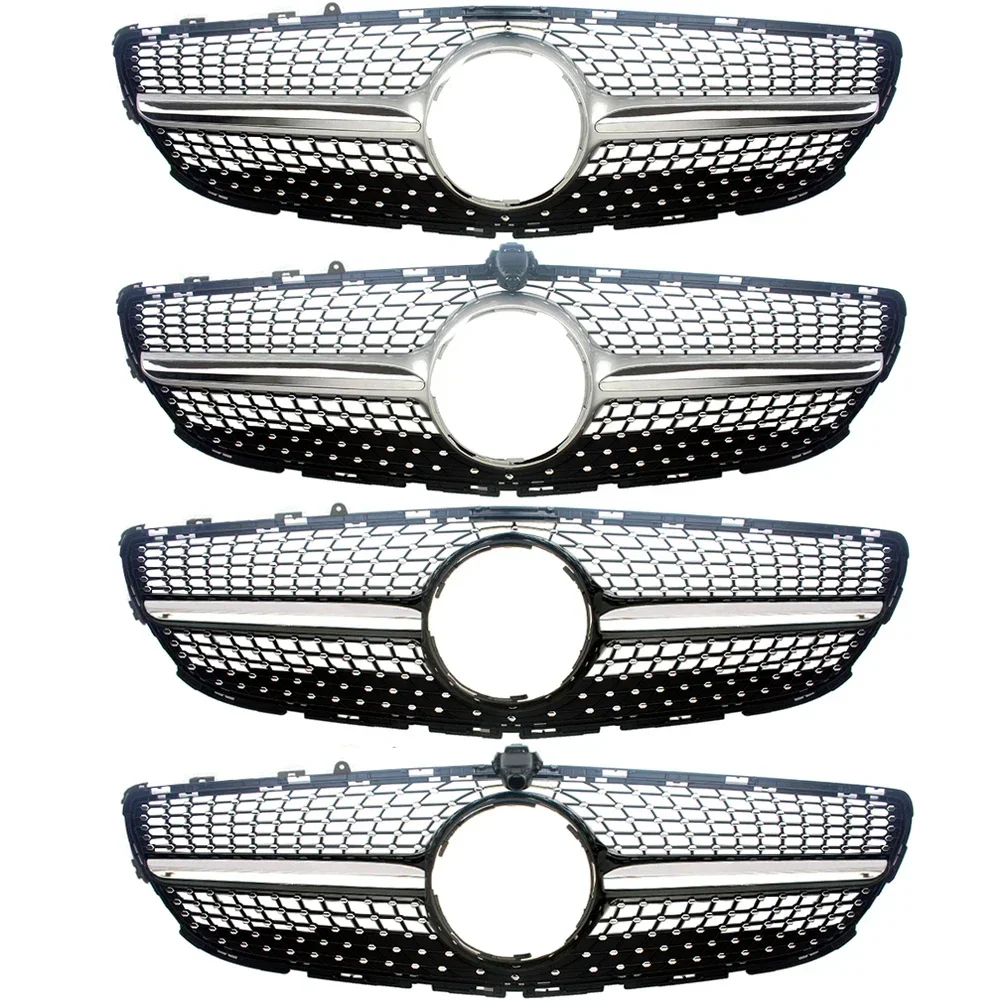 Front Bumper Racing Grill Billet Grille Cover For Mercedes-Benz W218 Cls-Class 2015-2018 Diamond GT