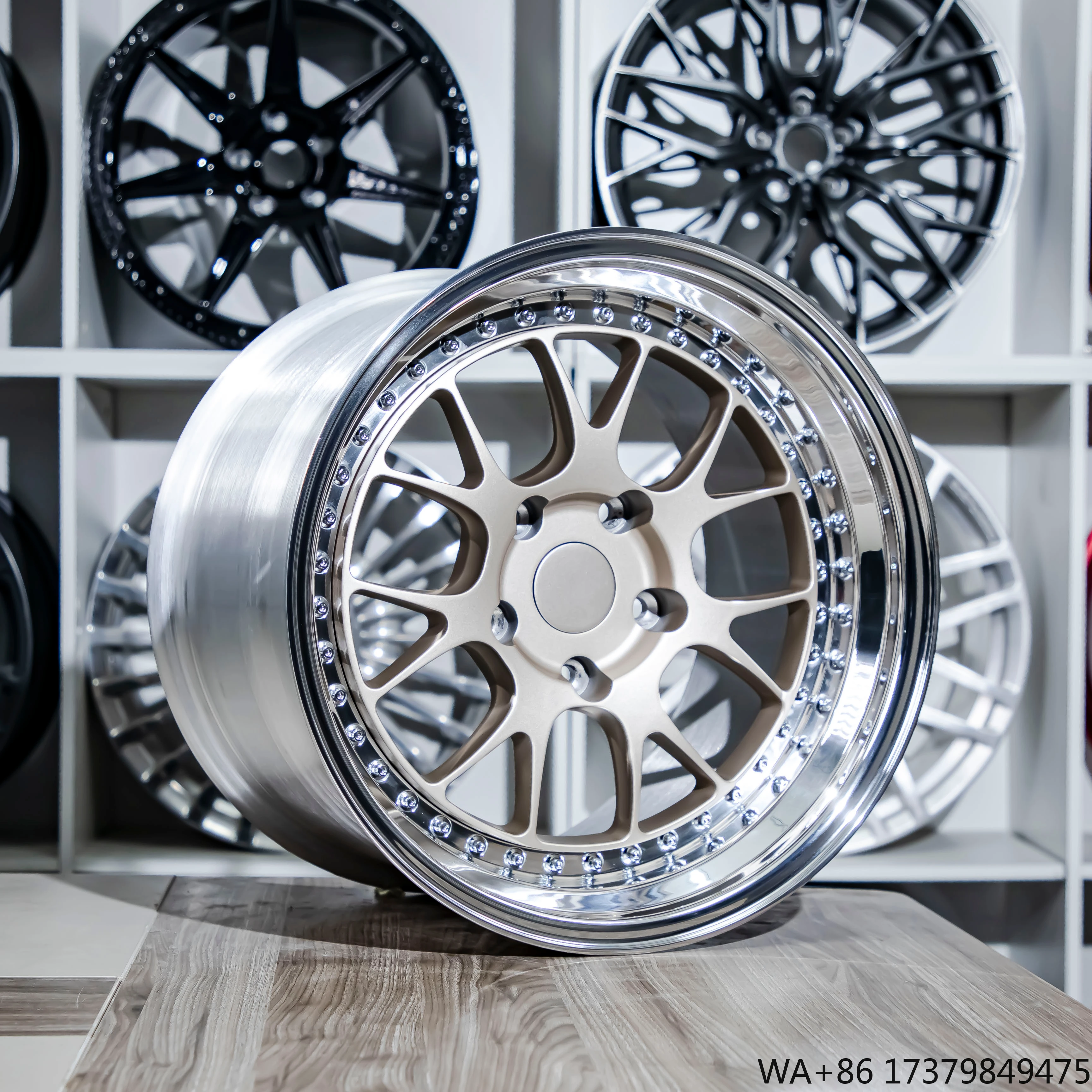 

Кованое колесо для гонок, 18 дюймов, матовое белое золото, лицо, польский ствол, кованые диски для пассажиров, Porsche 911