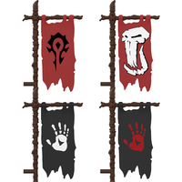 10PCS/20PCS MOC Medieval Flags Building Block Castle Knight Soldier Figure Accessories Orc Flag Bricks Toys Gifts DF010