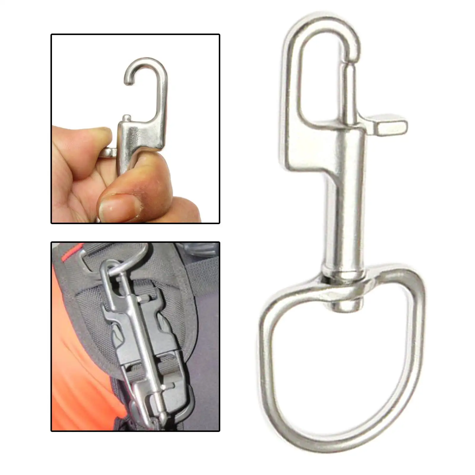 Dive Bolt Snap Hook Single Ended Hook Buckle Stainless Steel Swivel Snap Hook Clip for Scuba Diving Part Tool Accessories