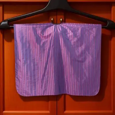 

Waterproof Haircut Cape Purple Stripe Design Stain Resistant Easy Clean For Salon Home Barber Supplies Hairdressing Cloak