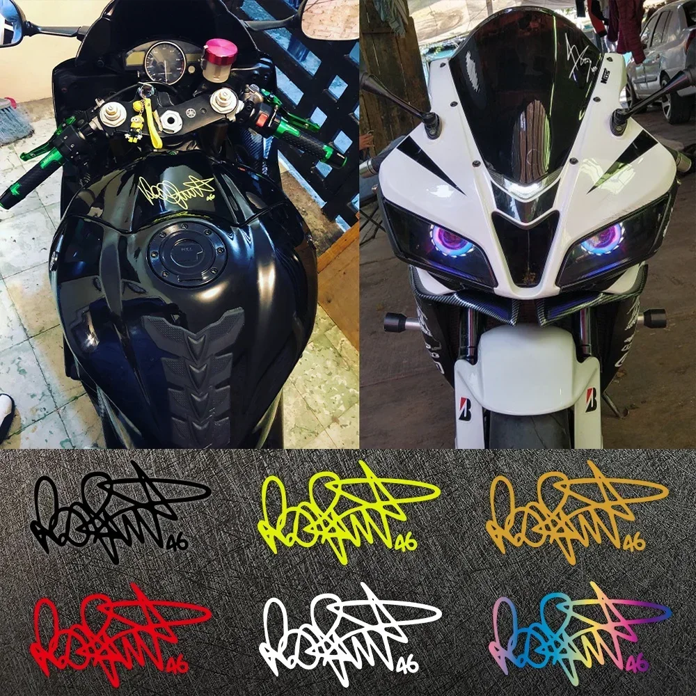 Assinatura adesivo da motocicleta adesivos para moto tanque de combustível carenagem capacete corrida decalques vinil à prova dwaterproof água proteto
